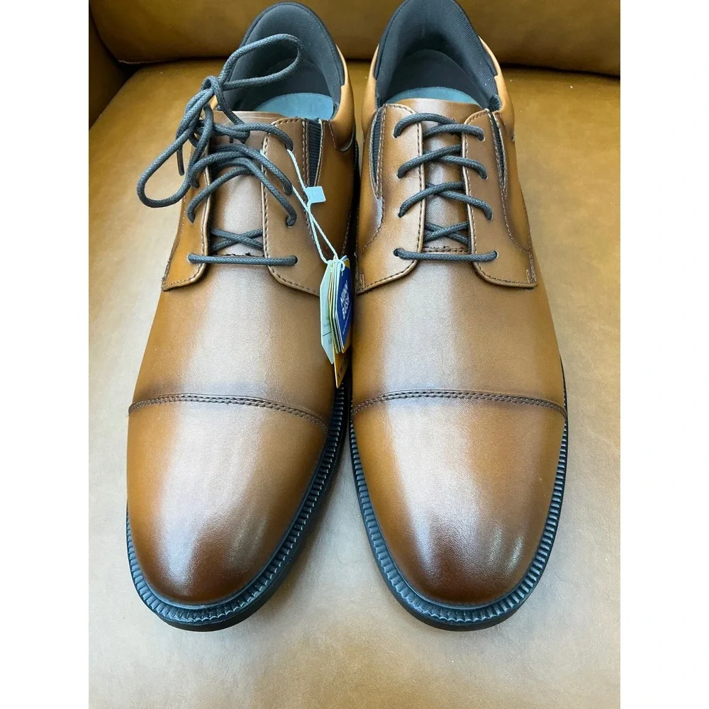 Nunn‎ Bush Kore Dress Shoes Mens 12W Tan New Cap Toe Oxford X-Wide Fit
